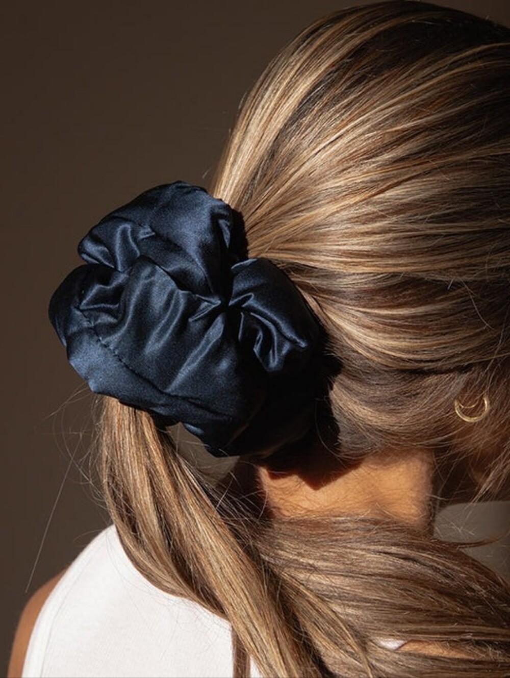 New Drowsy Midnight Blue Oversized Padded Silk Scrunchie